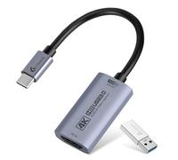 Guermok Tarjeta de Captura HDMI 4K@60FPS, 1080P@240FPS USB 3.0 HDMI a USB A/C para Streaming, Compatible con Pad, Switch 2/1, PS, Quest 3, Mac OS, Windows, Zoom, OBS, Cámara