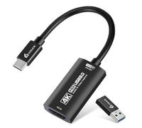 Guermok Tarjeta de captura HDMI 4K a 60FPS, 1080P a 240FPS USB 3.0 HDMI a USB A/C tarjeta de captura de video para transmisión, funciona con Pad, Switch 2/1, PS4/5, Xbox1, Quest3, Mac OS, Windows