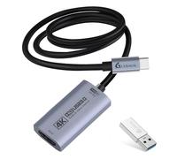 Guermok Tarjeta de Captura Switch, Transmite y Graba en 4K@60FPS, 1080P@240FPS, 1m, USB 3.0 HDMI a USB-C para Streaming, Compatible con Pad, Switch 2/1, PS, Quest 3, Mac, PC, OBS