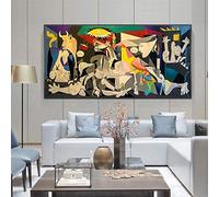 Guernica de Picasso Reproducciones de pinturas en lienzo Carteles e impresiones famosos Cuadro de arte de pared para la decoración del hogar de la sala de estar 85x165cm (33x64inch) Sin marco