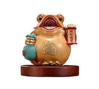 GUERNSEY Adorno de Estatua de Atracción de Riqueza Adorno de Sapo Dorado latón, Mascota Tres Patas, decoración for el hogar Decoración de Riqueza