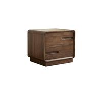 GUERNSEY Mesita de Noche Casera Mesita de Noche de Madera Maciza de Nogal Negro (50 x 40 x 43 cm), Mueble de Dormitorio Moderno, Armario de Almacenamiento Sencillo. Gabinetes de Los Lados del Sofá