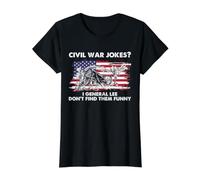 Guerra Civil Chistes Robert E Lee Bandera de Estados Unidos Historia Humor General Camiseta gráfica económica, Mujer, Negro, L