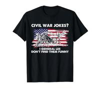 Guerra Civil Chistes Robert E Lee Bandera de Estados Unidos Historia Humor General Camiseta gráfica económica