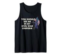 Guerra Civil Uniforme Historia Buff Reenactor Humor Cita Diseño Camiseta sin Mangas