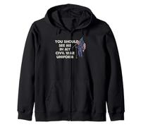 Guerra Civil Uniforme Historia Buff Reenactor Humor Cita Diseño Sudadera con Capucha