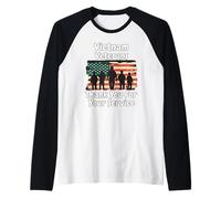 Guerra de Vietnam Veteranos de Vietnam Gracias por su Regalo de Servicio Camiseta Manga Raglan