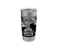 Guerra En El Pantano Cocodrilo Boop El Fuego Respirando Bigfoot Vaso térmico de acero inoxidable de doble pared