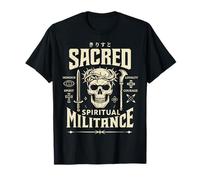 Guerra Espiritual Cristiana gótica Calavera Jesús Guerrero Arte Camiseta