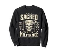 Guerra Espiritual Cristiana gótica Calavera Jesús Guerrero Arte Sudadera