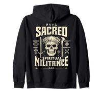 Guerra Espiritual Cristiana gótica Calavera Jesús Guerrero Arte Sudadera con Capucha