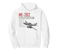 Guerra Mundial 2 Avión de Combate alemán ME 262 Sudadera con Capucha, Unisex para Adultos, Blanco, L