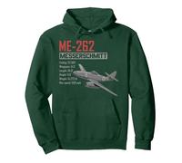 Guerra Mundial 2 Avión de Combate alemán ME 262 Sudadera con Capucha, Unisex para Adultos, Verde Bosque, S