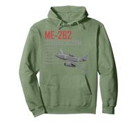 Guerra Mundial 2 Avión de Combate alemán ME 262 Sudadera con Capucha, Unisex para Adultos, Verde Salvia, S