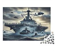 Guerra Naval Puzzle 1000 Piezas Papel Reciclado para Adultos Puzzle para Adultos Juego Educativo con desafío Excelente Idea de Regalo para la descompresión 38x26cm/1000pcs