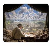 Guerra Tappetino Mouse Piccolo 260x220x3mm, Tappetino Scrivania con Bordo Cucito, Mousepad Impermeabile e Antiscivolo, Pratica e Facile da Pulire, Accessori Gaming, Regalo Uomo, Paesaggio 1-2143