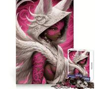 Guerrera angelical con Tatuaje Rosa, Chica Anime Adolescente, Rompecabezas de 1000 Piezas, Poder de Recuerdo, Placer Relajante, Bordes precisos, Sorpresa de cumpleaños (50x75cm)