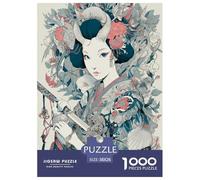 Guerrera Japonesa Rompecabezas 1000 Piezas De Madera para Adultos Y Niños Cultura Japonesa Rompecabezas Imposible Mejor Regalo 38x26cm/1000pcs
