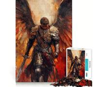 Guerrero Alado con Armadura y Espada Rompecabezas para Adultos de 1000 Piezas Juego para estimular la Mente, Corte láser Actividad Relajante para Grupos en Interiores (38x52cm)