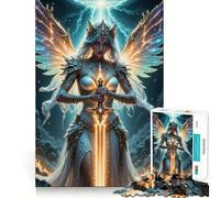 Guerrero Alado con Espada Brillante Rompecabezas para Adultos de 1000 Piezas Juego para estimular la Mente, Corte láser Actividad Relajante para Grupos en Interiores (50x75cm)
