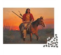 Guerrero Apache 1000 Piezas Rompecabezas para Adultos Principios del Siglo XIX para Amantes O Amigos Imposable 38x26cm/1000pcs