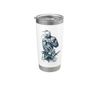 Guerrero cosaco ucraniano sosteniendo espada luchando por Ucrania Vaso térmico de acero inoxidable de doble pared