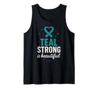 Guerrero de conciencia de cinta verde azulado sobreviviente de cáncer de ovario Camiseta sin Mangas