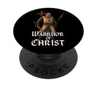 Guerrero de Cristo | Caballero Templario | Guerrero católico PopSockets PopGrip Adhesivo