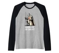 Guerrero de Cristo - Cruzado Católico Caballero Templario Camiseta Manga Raglan