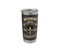 Guerrero de Cristo Fe Sobre el Miedo Soldado Cristiano Vaso térmico de acero inoxidable de doble pared