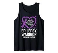 Guerrero de la Epilepsia más Fuerte Juntos corazón Camiseta sin Mangas