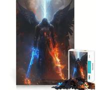 Guerrero de la Luz y la Oscuridad Rompecabezas de 1000 Piezas para Adultos Juego de lógica Corte de precisión Bordes Lisos reuniones Familiares (50x75cm)