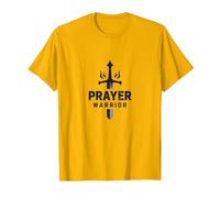 Guerrero de Oración Religiosa para Hombres | Fuerza Espiritual Camiseta, Hombre, Dorado Brillante, L