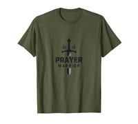Guerrero de Oración Religiosa para Hombres | Fuerza Espiritual Camiseta, Hombre, Verde Oliva, 3XL