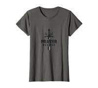 Guerrero de Oración Religiosa para Hombres | Fuerza Espiritual Camiseta, Mujer, Asfalto, XS