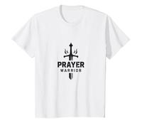 Guerrero de Oración Religiosa para Hombres | Fuerza Espiritual Camiseta, Niños, Blanco, 3 años