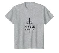 Guerrero de Oración Religiosa para Hombres | Fuerza Espiritual Camiseta, Niños, Gris Jaspeado, 2 años