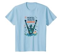 Guerrero de Salud Mental empoderando a los Hombres Arte Inspirador Camiseta, Niños, Azul Bebé, 2 años
