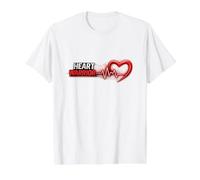 Guerrero del corazón, bastón cardíaco/sobreviviente Camiseta gráfica económica, Hombre, Blanco, S