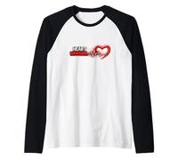 Guerrero del corazón, bastón cardíaco/sobreviviente Camiseta Manga Raglan