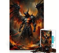 Guerrero demoníaco Alado en Paisaje ardiente Rompecabezas de 1000 Piezas para Adolescentes Juego de Memoria Cierre Seguro Sin Piezas Sueltas Ideal para Viajar Juego para ejercitar la Mente