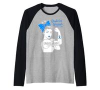 Guerrero diabético irrompible diabéticos Divertido Desgaste mamá Hija Camiseta Manga Raglan