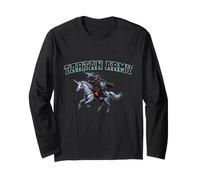 Guerrero escocés del ejército de tartán montado en un Unicornio Scotland Pride Manga Larga