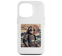 Guerrero Gato Samurai en Medio del Período Edo de Flores de Cerezo Carcasa para iPhone 13 Pro