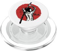 Guerrero japonés - Samurai Sexy - Samurai Femenina (on Back) PopSockets PopGrip para MagSafe