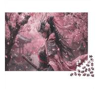 Guerrero japonésRompecabezas Clásico De 1000 Piezas Cartón Reciclado Flor de Cerezo Bosque Coordinación Ojo-Mano, Tiempo Libre, Regalo De Cumpleaños para Adolescentes 12+ 38x26cm/1000pcs