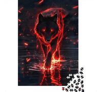 Guerrero Lobo de Fuego Puzzle De 1000 Trozos Papel Grueso Rompecabezas Apasionados De Los Ocio En Casa Horas De Entretenimiento Garantizadas 70x50cm/1000pcs
