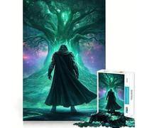 Guerrero Misterioso Ante un árbol resplandeciente para Adultos Rompecabezas de 1000 Piezas Juguete para la Mente Alivio de la ansiedad Bordes precisos Regalo Original (38x26cm)