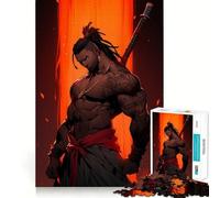 Guerrero musculoso con Katana y Tatuajes Rompecabezas de 1000 Piezas para Adolescentes Rompecabezas Mental Arte para aliviar la tensión Regalo Premium para armar (38x52cm)
