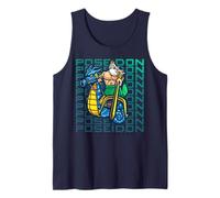 Guerrero Poseidón Dios del Mar Tridente Fantasía Camiseta sin Mangas